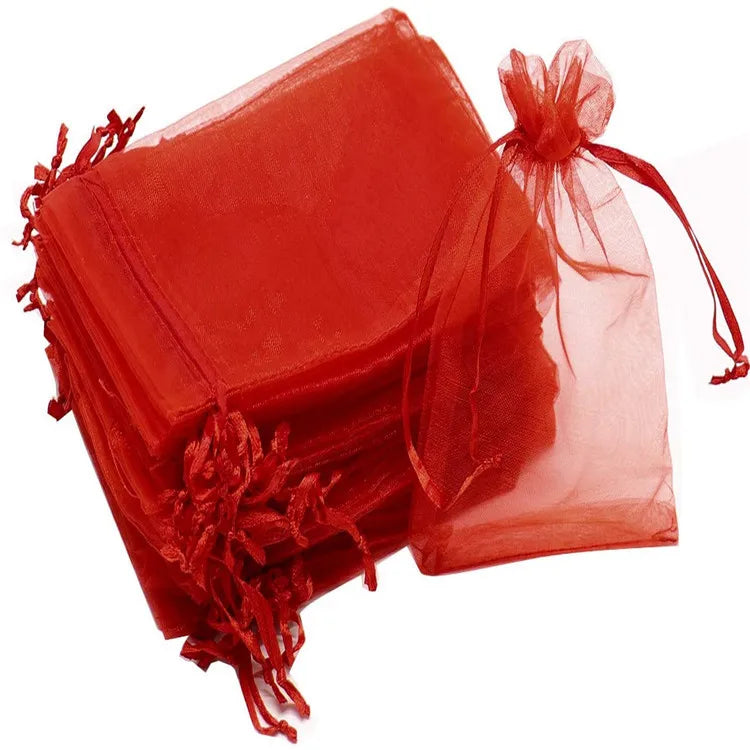 50Pcs Organza Drawstring Bags for Gifts, Jewelry, and Party Favors