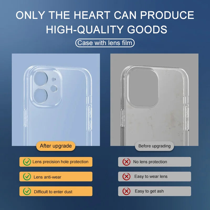 Ultra Thin Clear Phone Case For iPhone 11 12 13 14 15 16 Pro X XR Silicone Transparent Cover