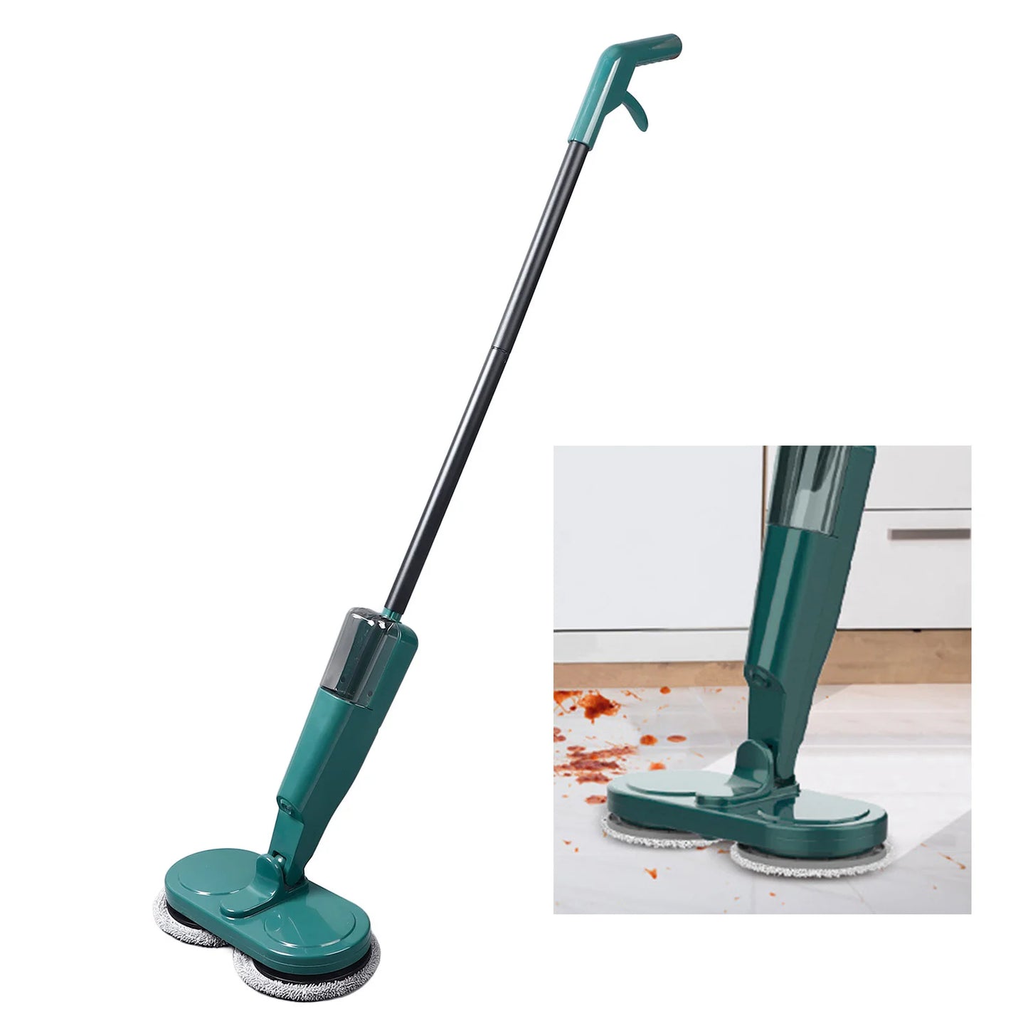 Rechargeable Cordless Electric Mop with Water Sprayer for Hardwood, Tile & Marble Floors