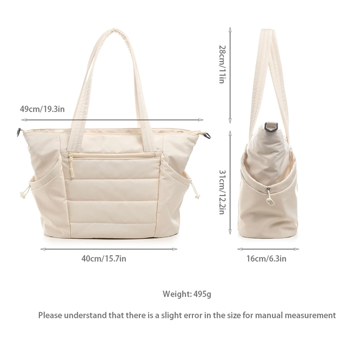 Large Travel Diaper Tote Bag with Change Pad Zippered Closure Multifunction Baby Bag for Mom And Dad Middle Size Tote Caddy