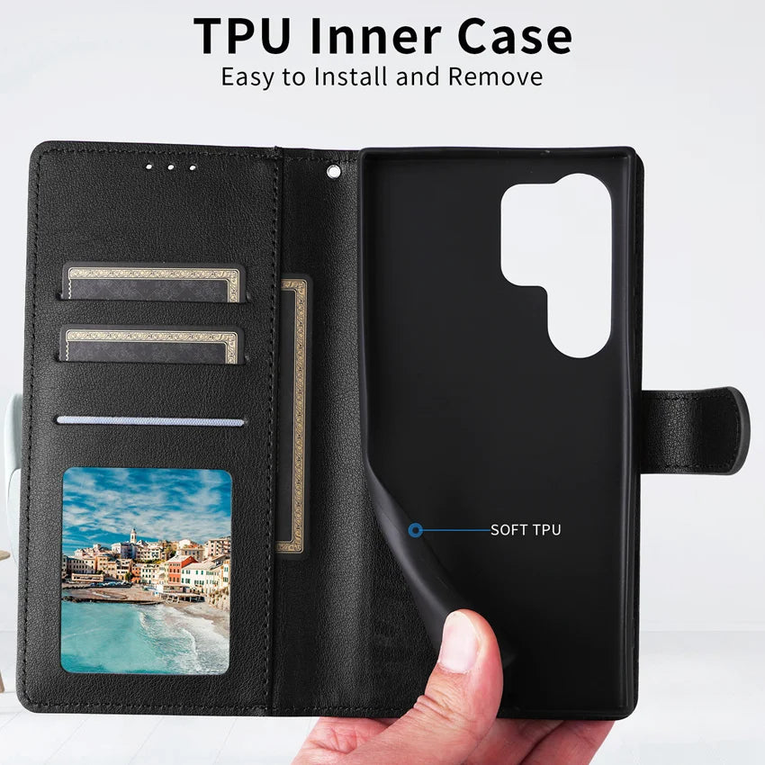Leather Flip Wallet Case for Samsung Galaxy (Various Models)