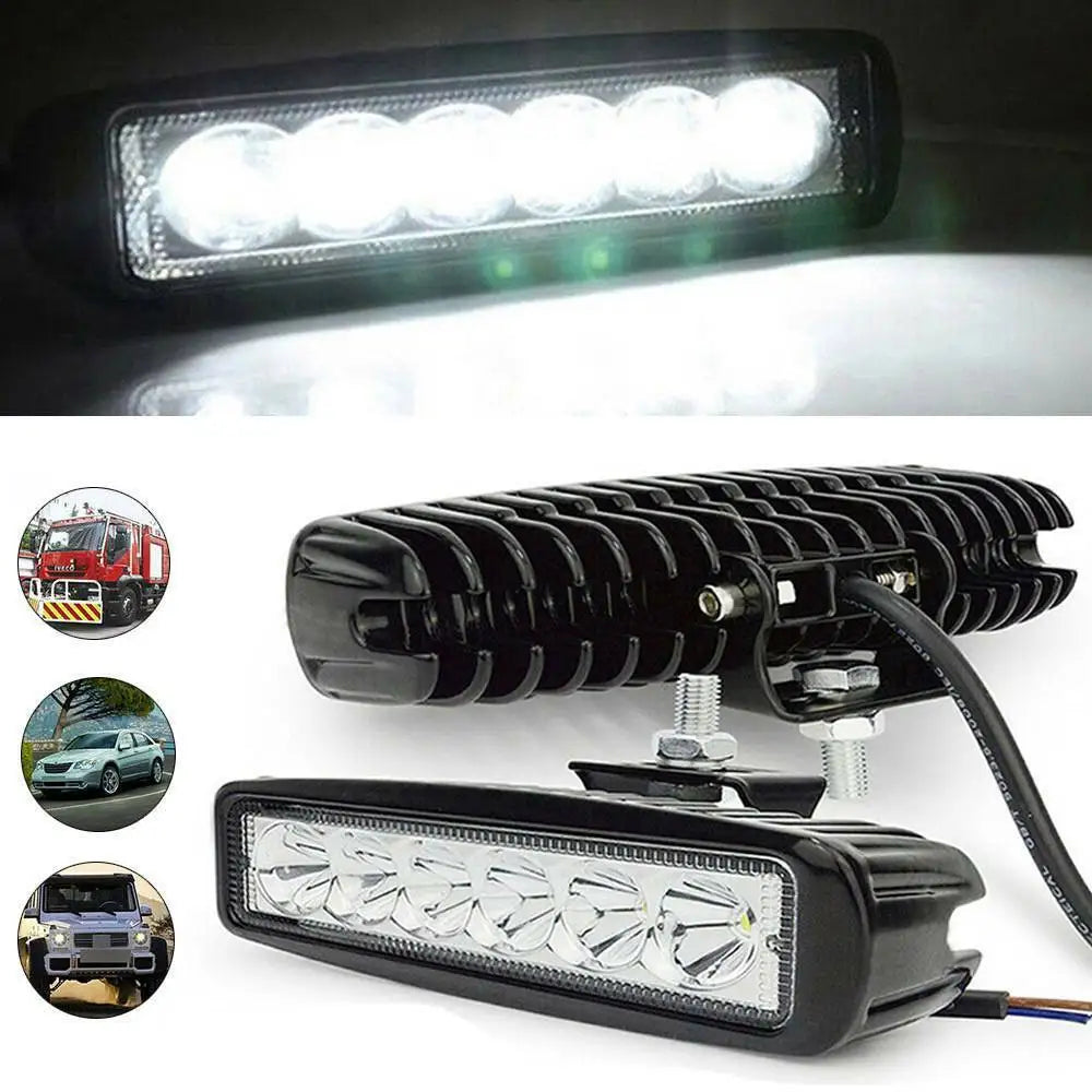 2PCS 18w 6 LED Car Work Light, Driving Lamp