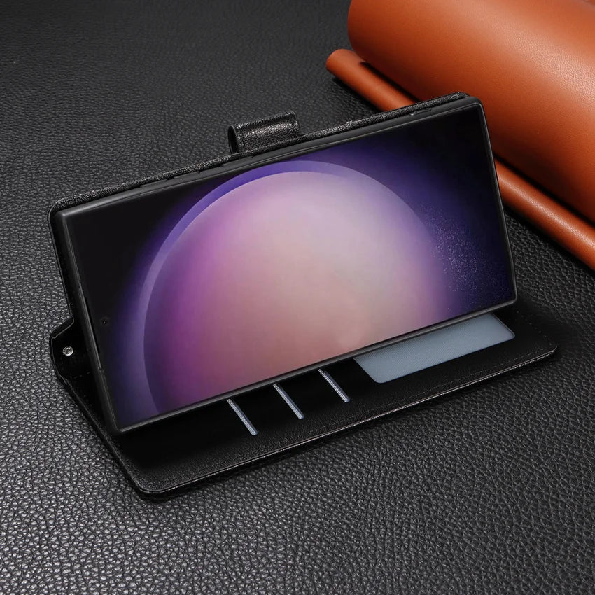 Leather Flip Wallet Case for Samsung Galaxy (Various Models)