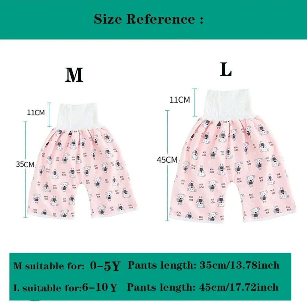 Waterproof Baby Diaper Pants Skirt for Potty Training Unisex Comfy Sleepwear for Boys And Girls 3-15kg Age Range