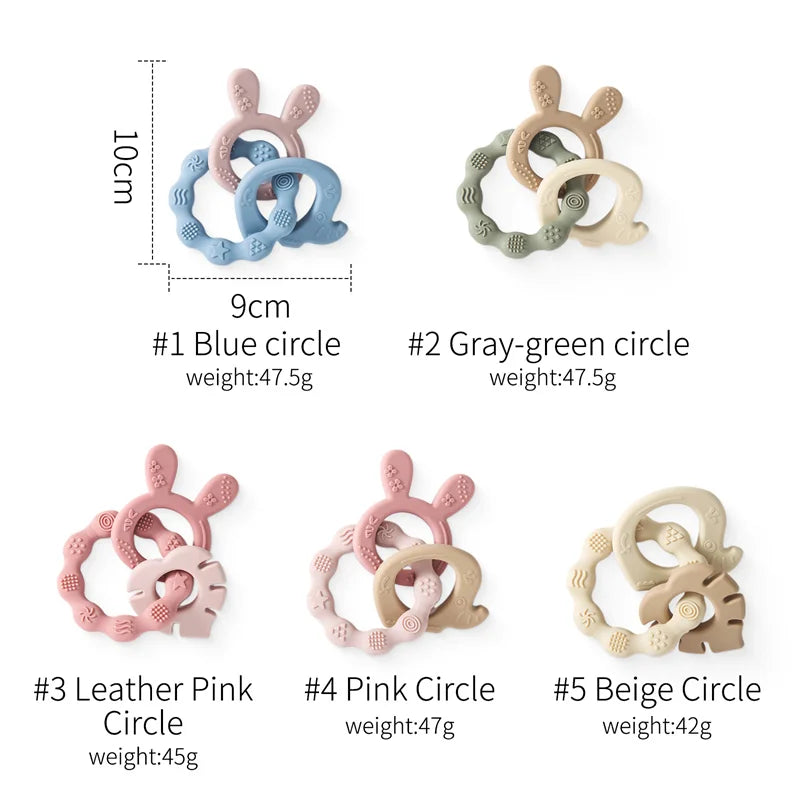 Food Grade Silicone Baby Teethers Animal Shape Teething Toys 0-12 Months Grinding Stick Pacifier Accessories BPA Free