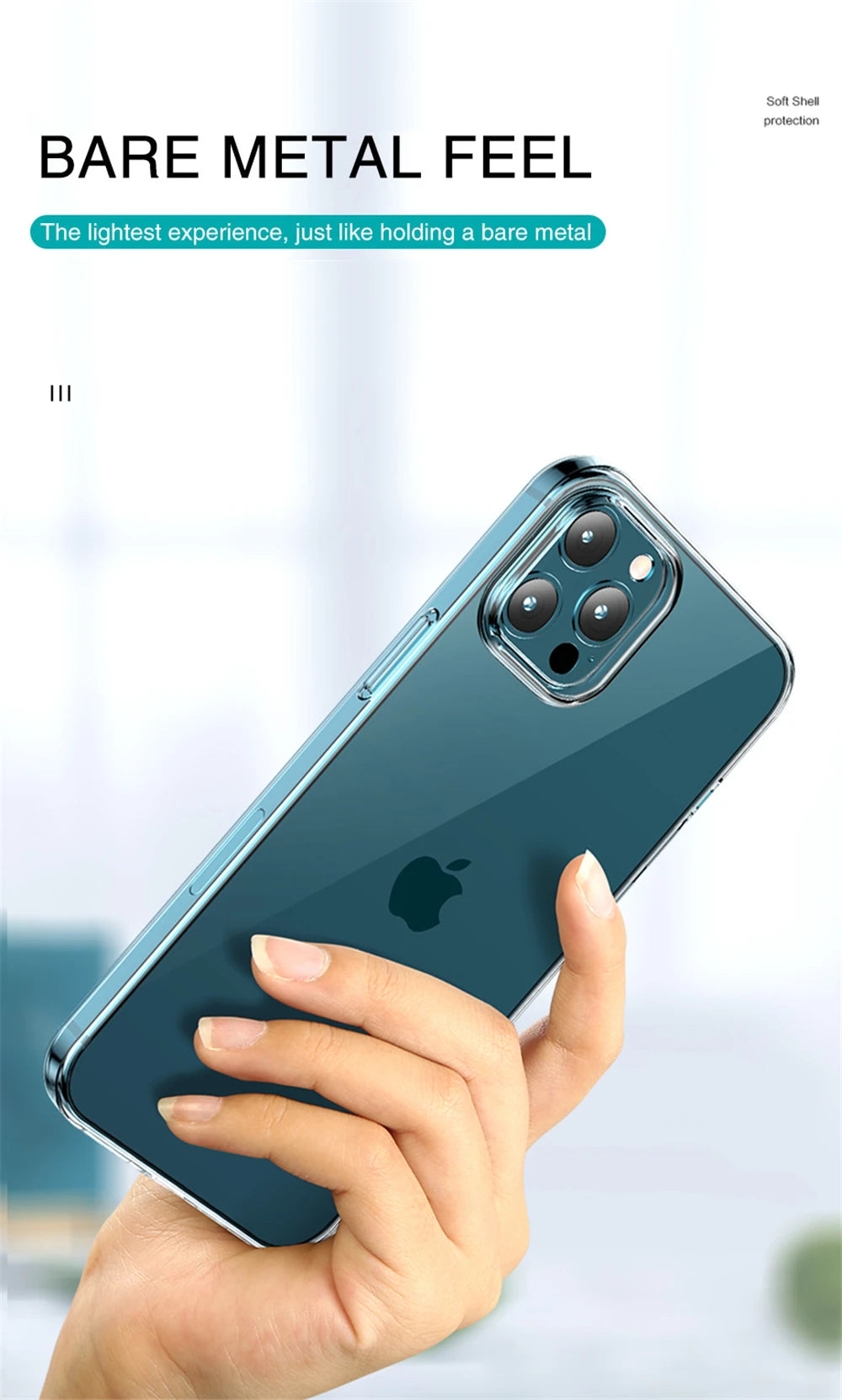 Ultra Thin Clear Phone Case For iPhone 11 12 13 14 15 16 Pro X XR Silicone Transparent Cover