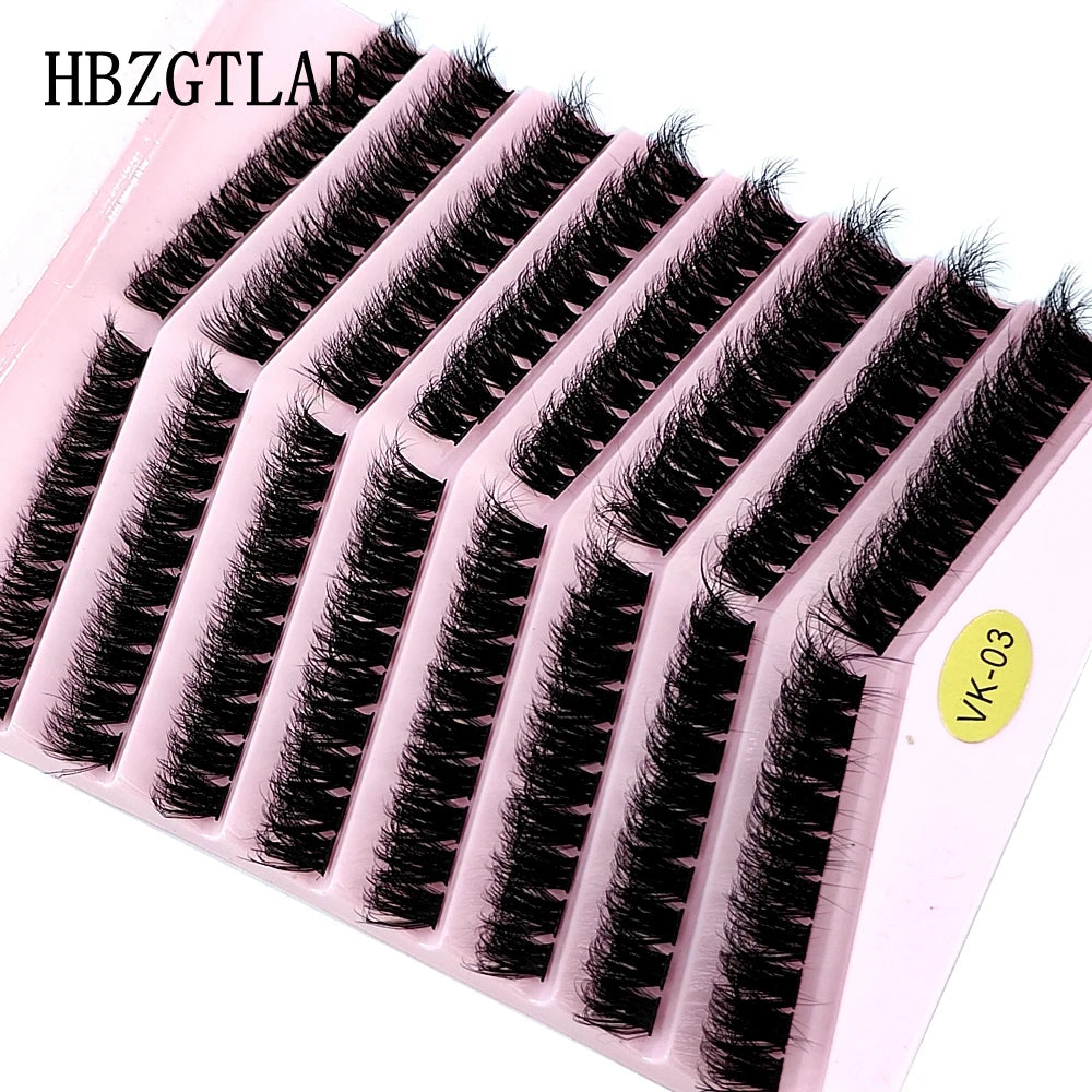 New 8 Rows Mink Eyelashes Natural Bundles Eyelash Extension 3D Russia Volume Individual Eyelash Cluster Makeup Tools