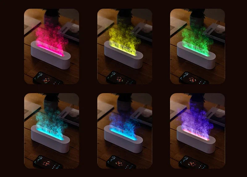 Essential Oil Aroma Diffuser, Flame Air Humidifier, Ultrasonic Fresh Mist