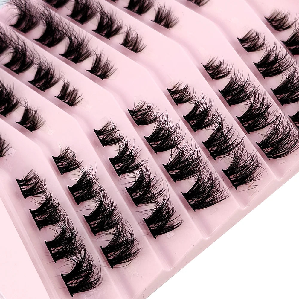 New 8 Rows Mink Eyelashes Natural Bundles Eyelash Extension 3D Russia Volume Individual Eyelash Cluster Makeup Tools
