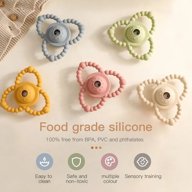 Food Grade Silicone Baby Teethers Animal Shape Teething Toys 0-12 Months Grinding Stick Pacifier Accessories BPA Free