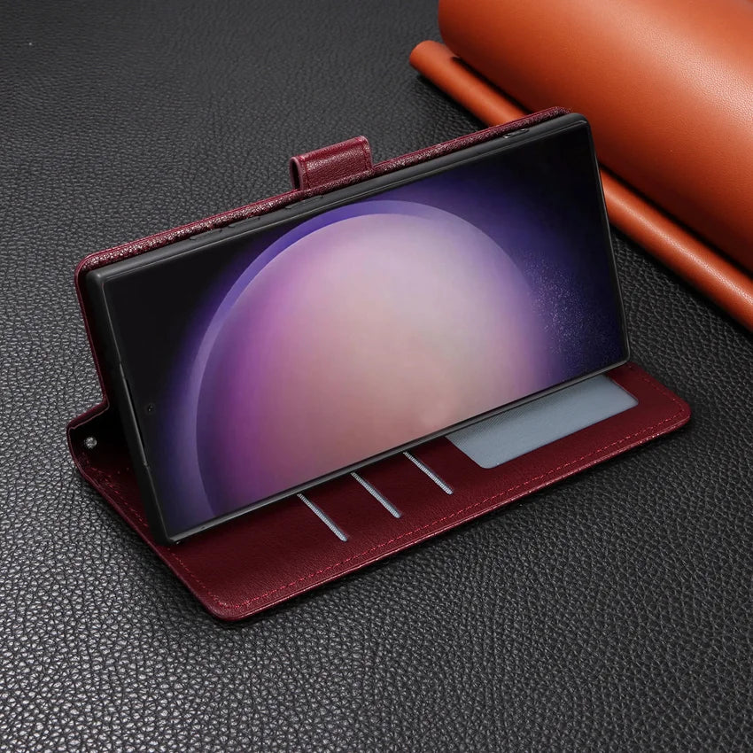 Leather Flip Wallet Case for Samsung Galaxy (Various Models)