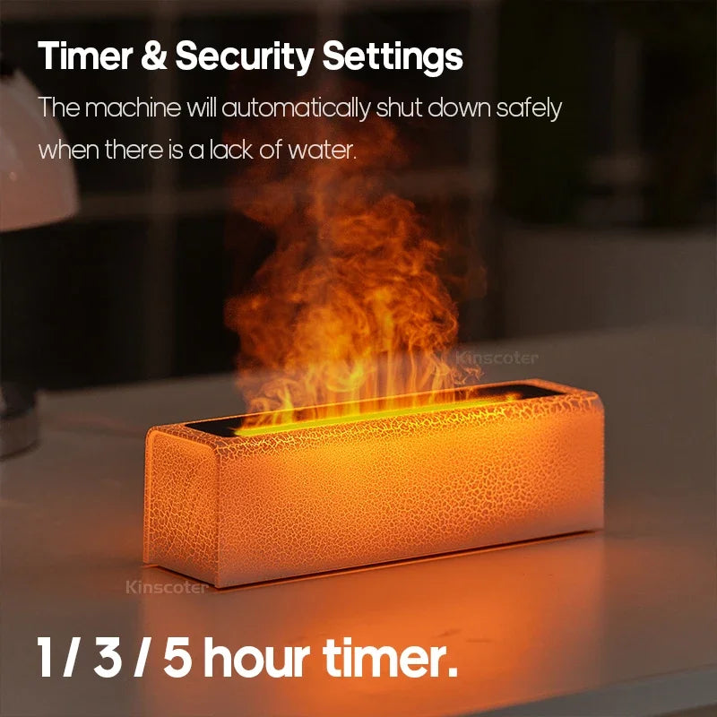 Essential Oil Aroma Diffuser, Flame Air Humidifier, Ultrasonic Fresh Mist