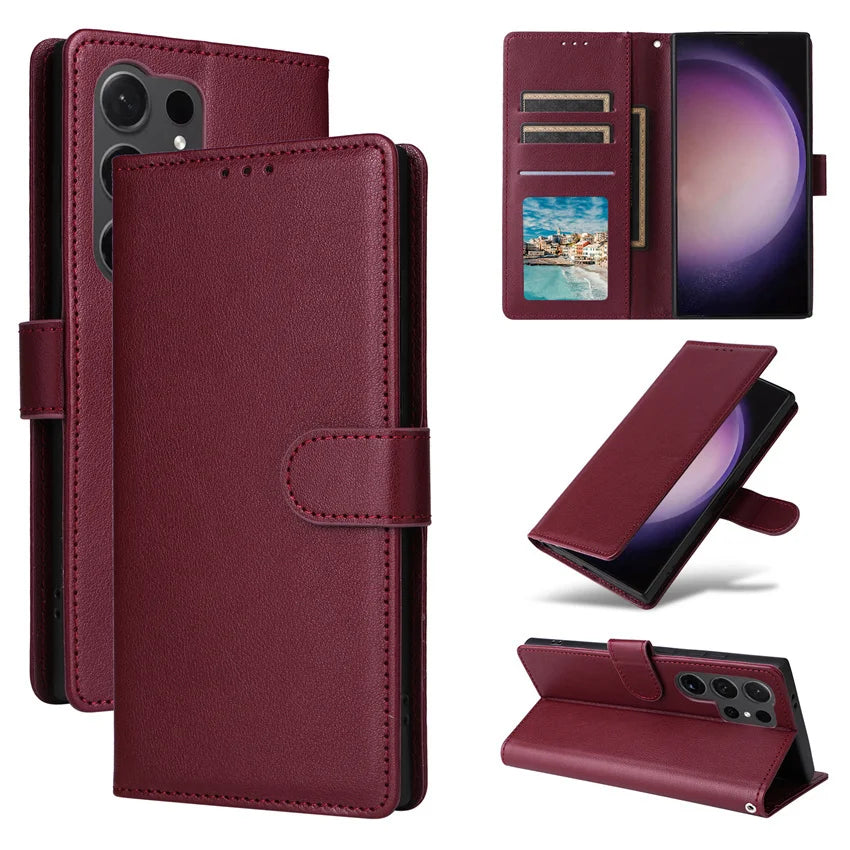 Leather Flip Wallet Case for Samsung Galaxy (Various Models)