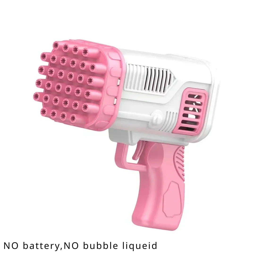 New 40 Hole Handheld Fully Automatic Space Light Bubble Machine Electric Children's Toys Without Battery