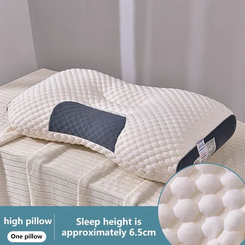 Soybean Fiber Cervical Orthopedic Neck Pillow with Massage & Cooling Support