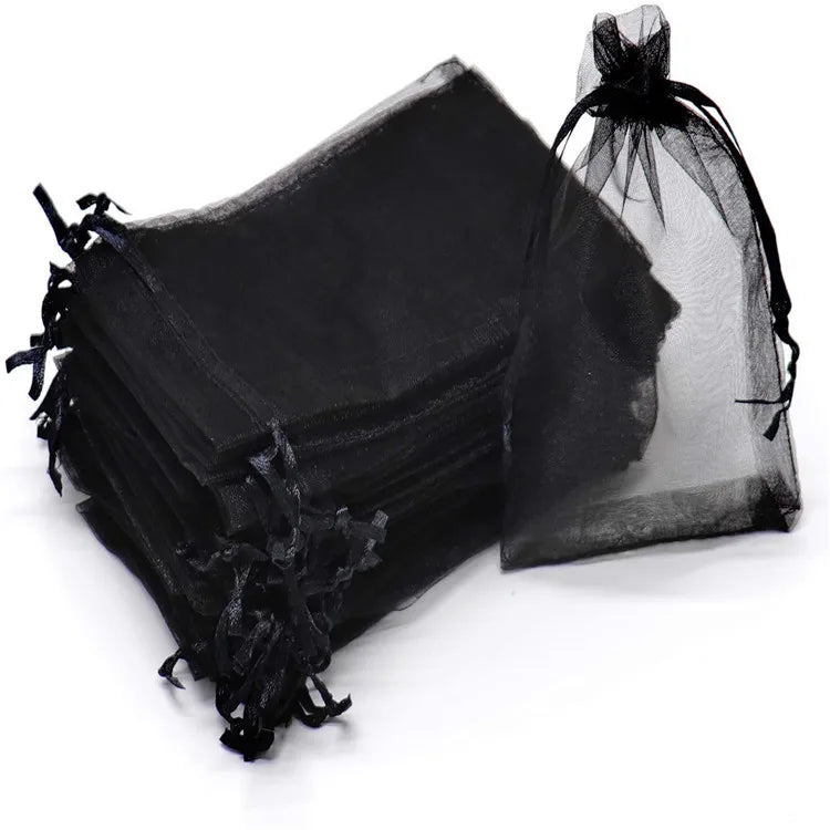 50Pcs Organza Drawstring Bags for Gifts, Jewelry, and Party Favors