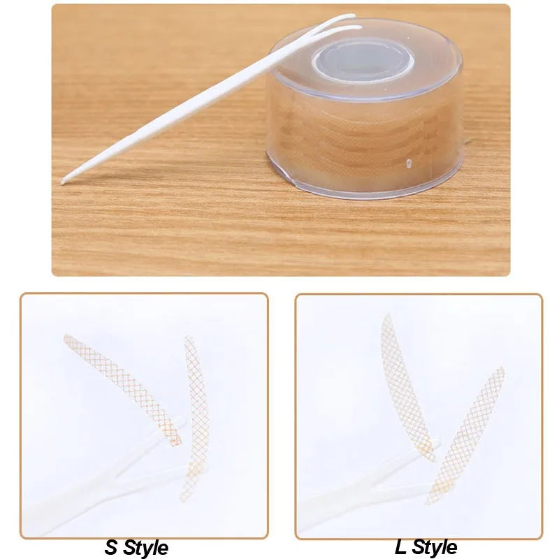 600 Pcs Eye Lift Strips Double Eyelid Tape Clear Gray Eyelid Stripe Big Eyes Invisible Double Fold Eyelid Sticker