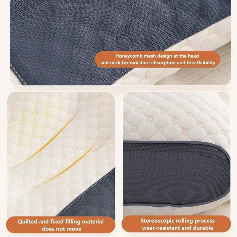 Soybean Fiber Cervical Orthopedic Neck Pillow with Massage & Cooling Support