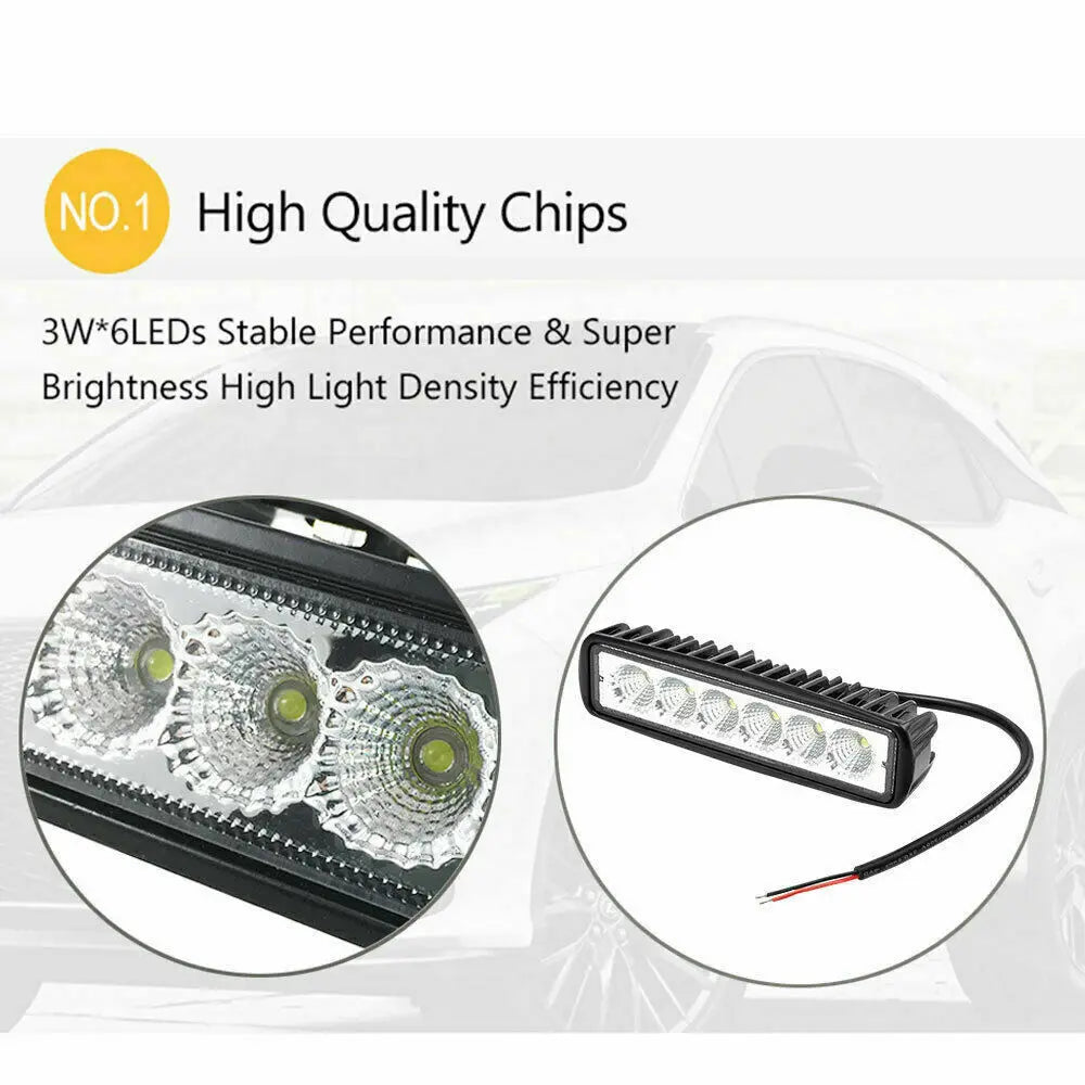 2PCS 18w 6 LED Car Work Light, Driving Lamp