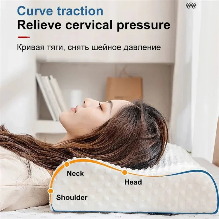 Long Memory Foam Bedding Pillow for Neck Protection, Slow Rebound Shaped Maternity Pillow, Orthopedic Support for Sleeping