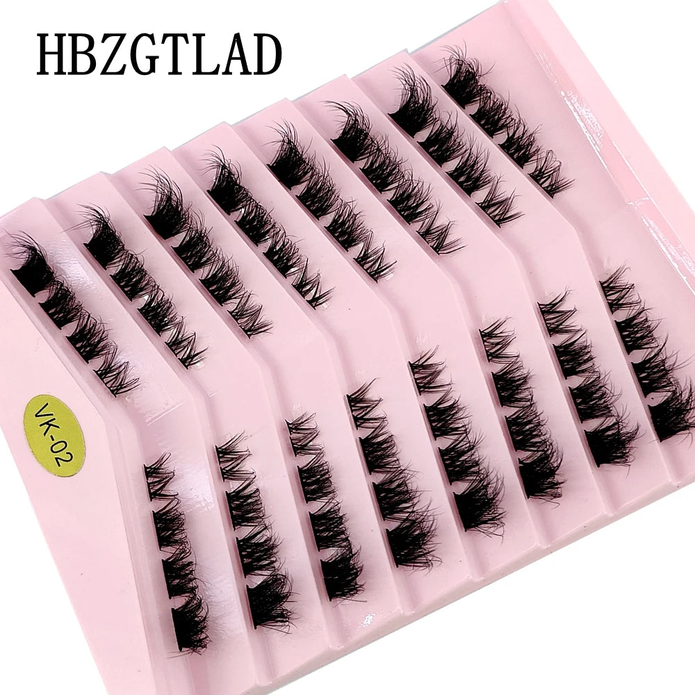 New 8 Rows Mink Eyelashes Natural Bundles Eyelash Extension 3D Russia Volume Individual Eyelash Cluster Makeup Tools