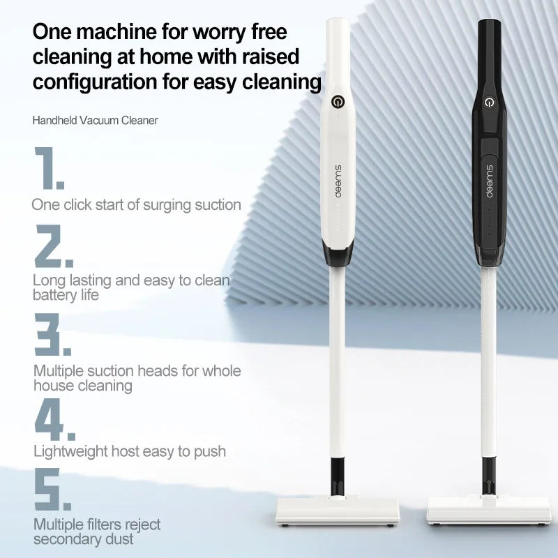 Handheld Wireless Vacuum Cleaner 20000Pa, Powerful Car & Home Cleaning Machine, Metal Strainer, Portable & Cordless