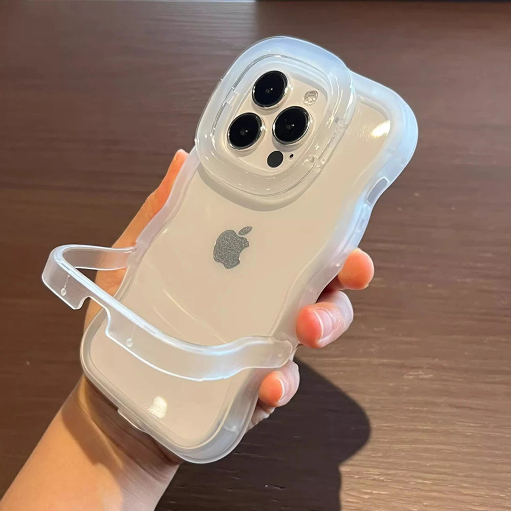 2-in-1 Folding Stand Clear Case for iPhone