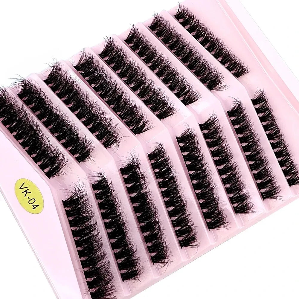 New 8 Rows Mink Eyelashes Natural Bundles Eyelash Extension 3D Russia Volume Individual Eyelash Cluster Makeup Tools
