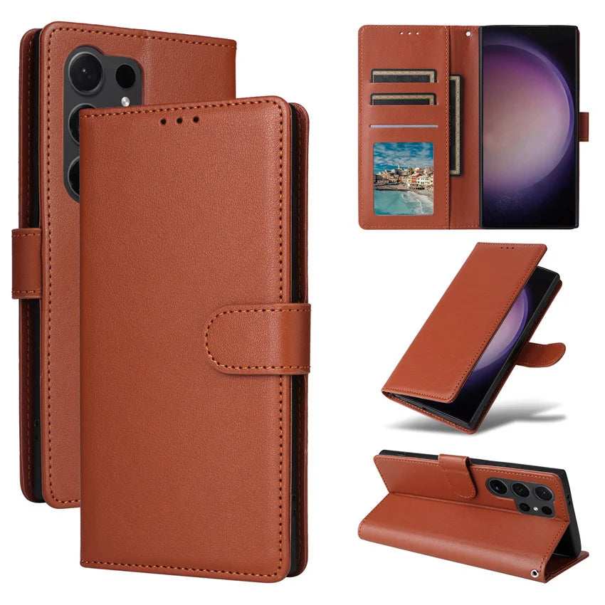 Leather Flip Wallet Case for Samsung Galaxy (Various Models)