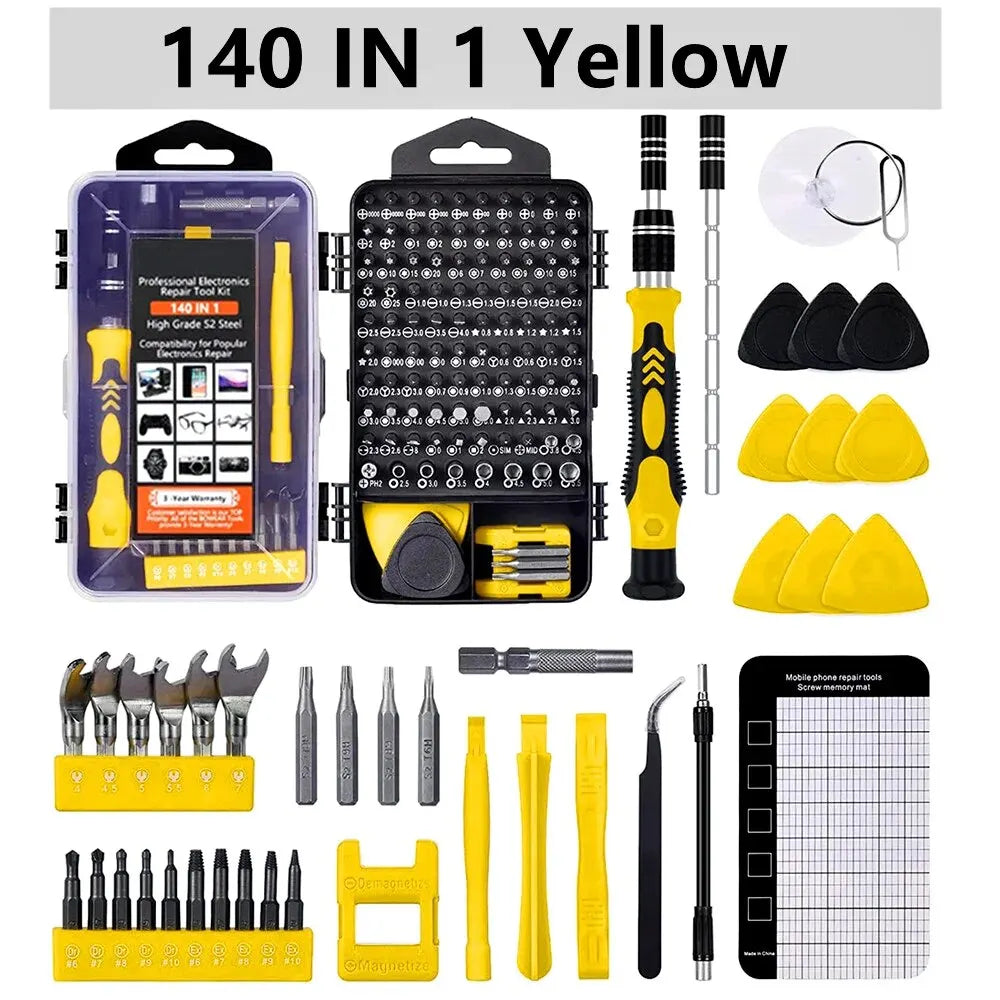 WOZOBUY Precision Screwdriver Set,140 in 1 Repair Tool Kit with 118 Bits Magnetic Screwdriver Set for Computer,Laptop,Phone Etc