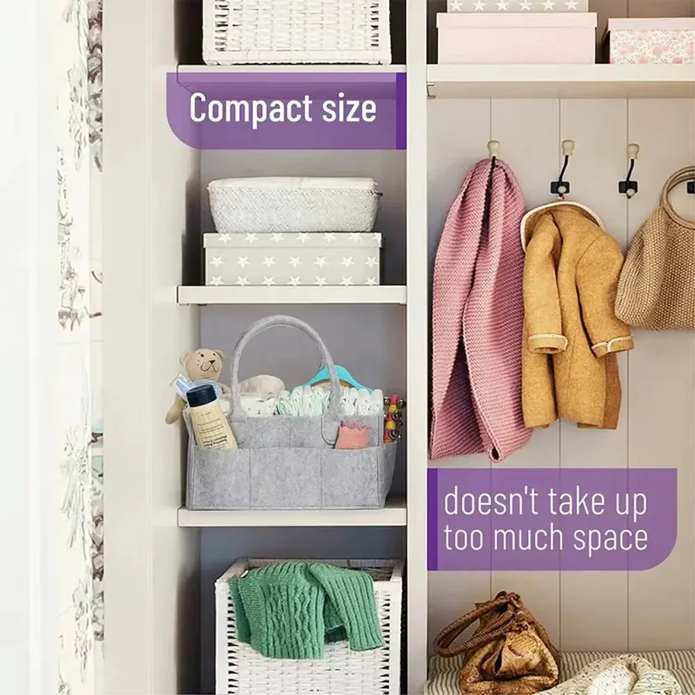 Portable Baby Diaper Ball Bag Organizer Unisex Canvas Diaper Stackers & Caddies for Change Table And Car Nursery Essentials Storage