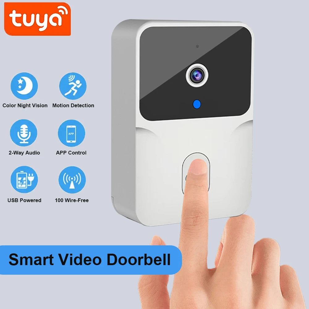 Tuya WiFi Video Doorbell Wireless HD Camera IR Alarm, Door Bell WiFi Intercom