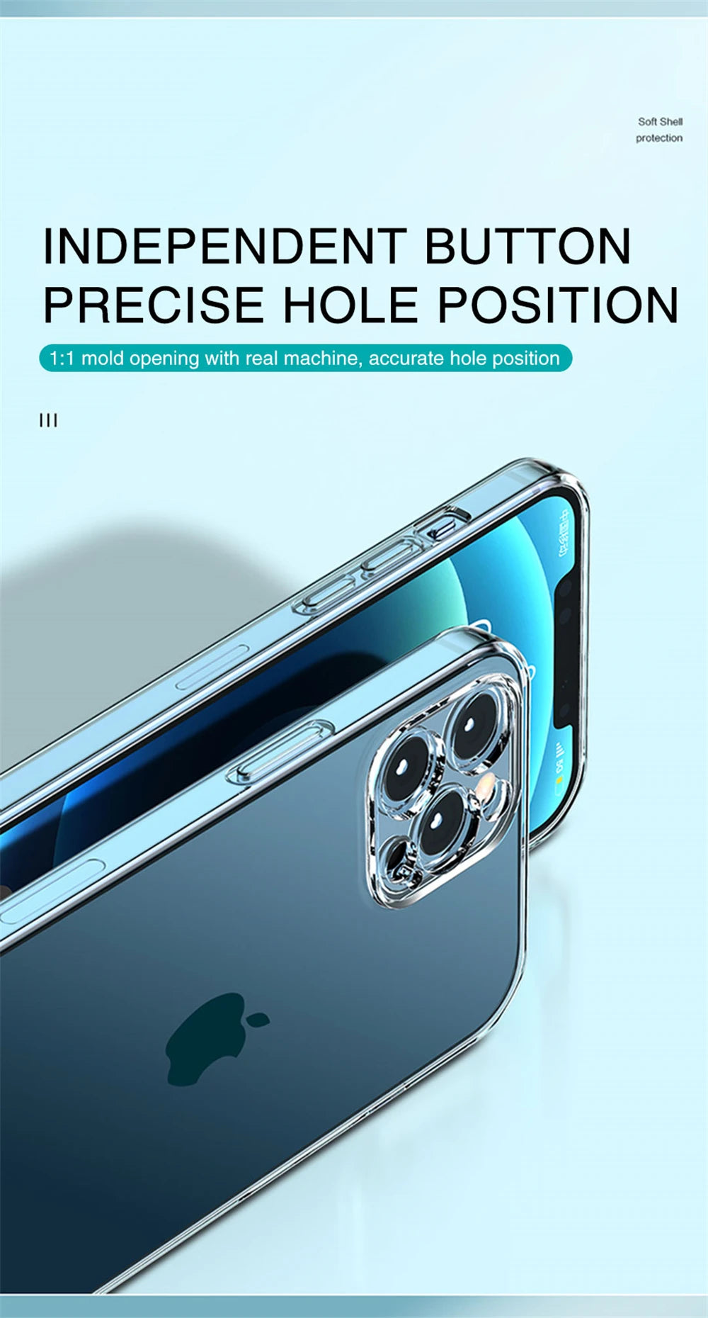 Ultra Thin Clear Phone Case For iPhone 11 12 13 14 15 16 Pro X XR Silicone Transparent Cover