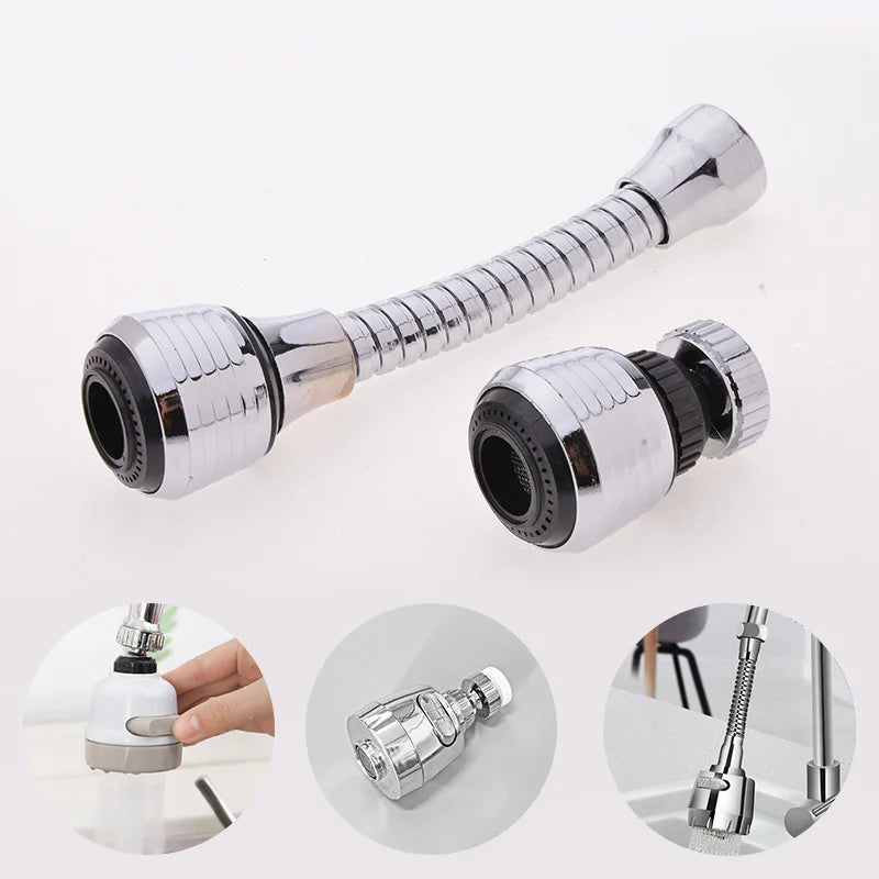 360 Degree Adjustment Faucet Extension Tube Water Saving Nozzle Filter Kitchen Water Tap Water Saving