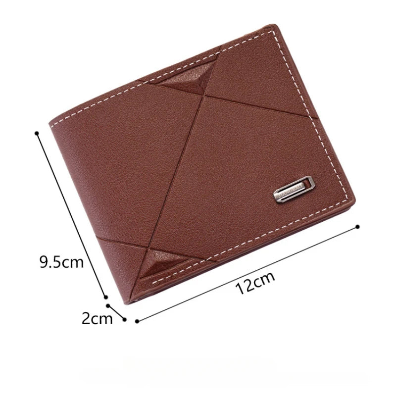 Men's Slim Bifold Faux Leather Wallet with Card Holder