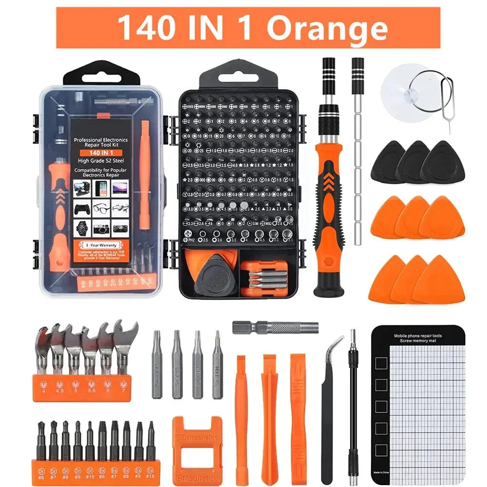 WOZOBUY Precision Screwdriver Set,140 in 1 Repair Tool Kit with 118 Bits Magnetic Screwdriver Set for Computer,Laptop,Phone Etc