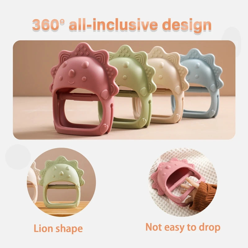 Food Grade Silicone Baby Teethers Animal Shape Teething Toys 0-12 Months Grinding Stick Pacifier Accessories BPA Free