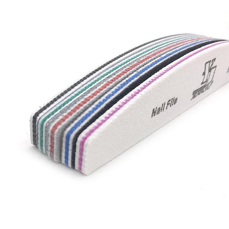 5Pcs/Lot Nail File Set - Mix Color Limas with 80/100/150/180/240 Grit for Manicure & Pedicure