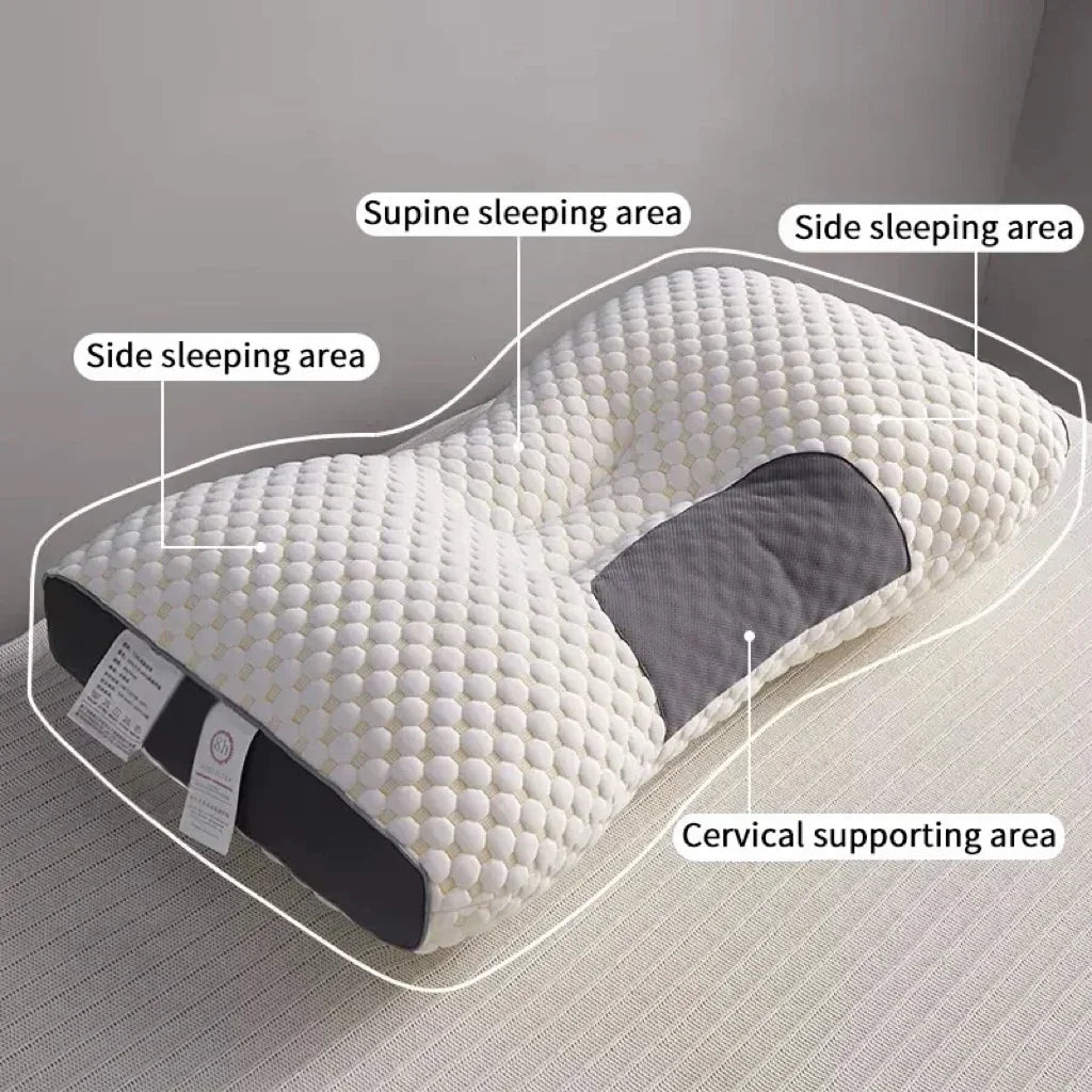 Soybean Fiber Cervical Orthopedic Neck Pillow with Massage & Cooling Support