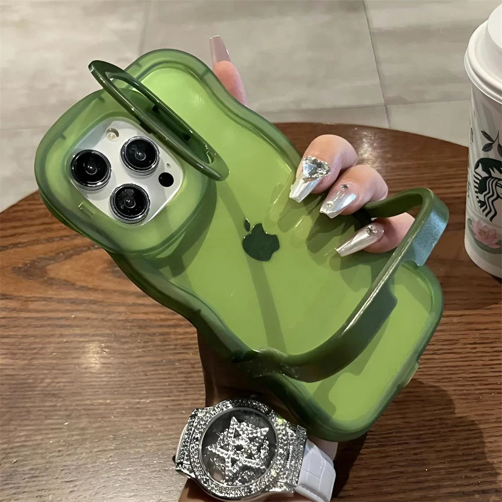 2-in-1 Folding Stand Clear Case for iPhone