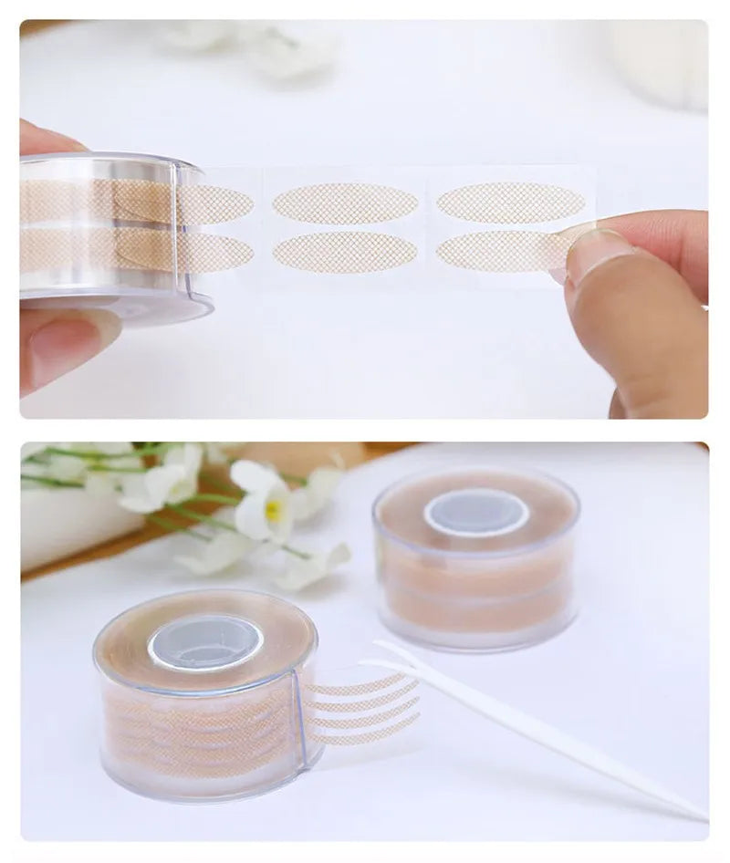 600 Pcs Eye Lift Strips Double Eyelid Tape Clear Gray Eyelid Stripe Big Eyes Invisible Double Fold Eyelid Sticker