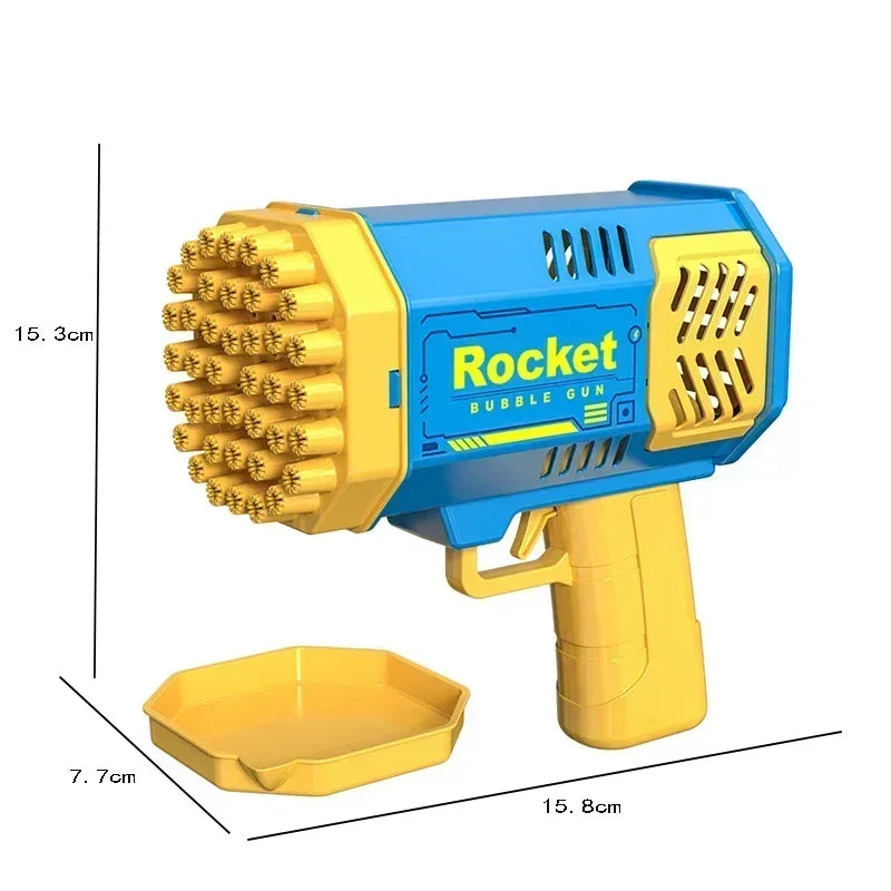 New 40 Hole Handheld Fully Automatic Space Light Bubble Machine Electric Children's Toys Without Battery
