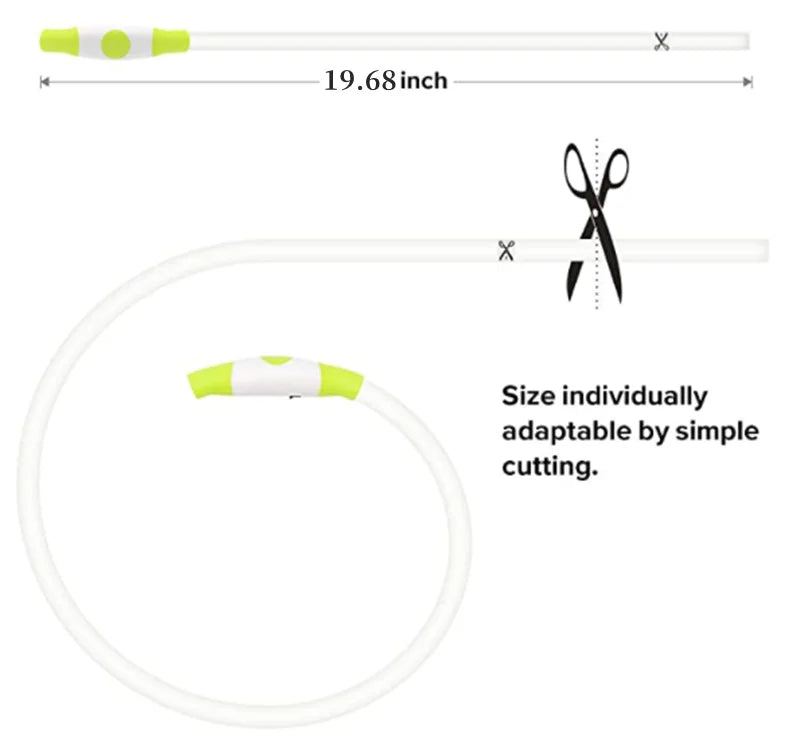 Luminous Dog Collar Light Charge Cat Necklace, Led Fashion Flashing DIY Glowing Safety Collar for Dogs Nighttime