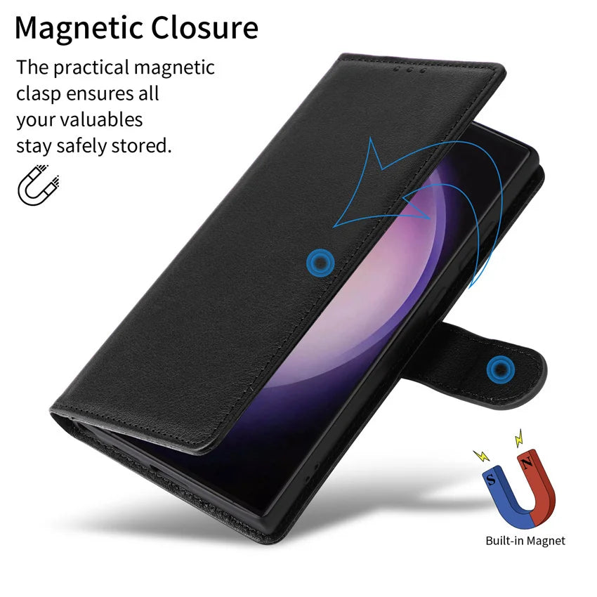 Leather Flip Wallet Case for Samsung Galaxy (Various Models)
