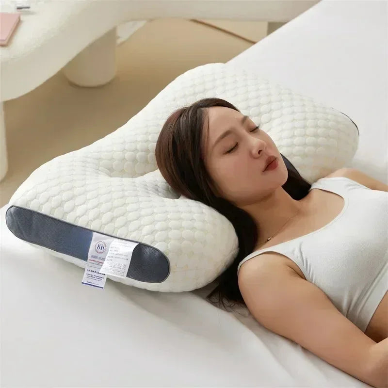 Soybean Fiber Cervical Orthopedic Neck Pillow with Massage & Cooling Support