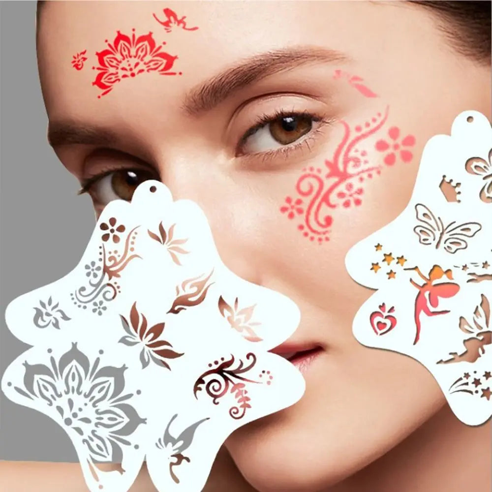 Face Paint Stencils Professional Body Art Paint Stencils Reusable for Adults Kids Easily Use Templates for Parties