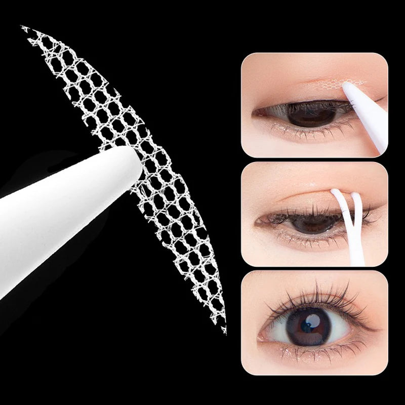600 Pcs Eye Lift Strips Double Eyelid Tape Clear Gray Eyelid Stripe Big Eyes Invisible Double Fold Eyelid Sticker