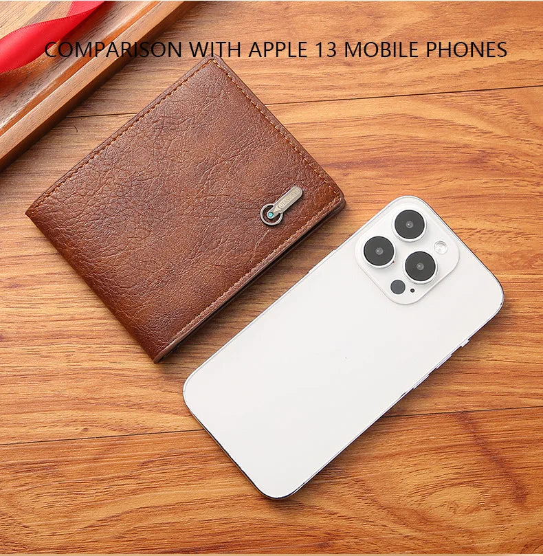 Men's Slim Bifold Faux Leather Wallet with Card Holder