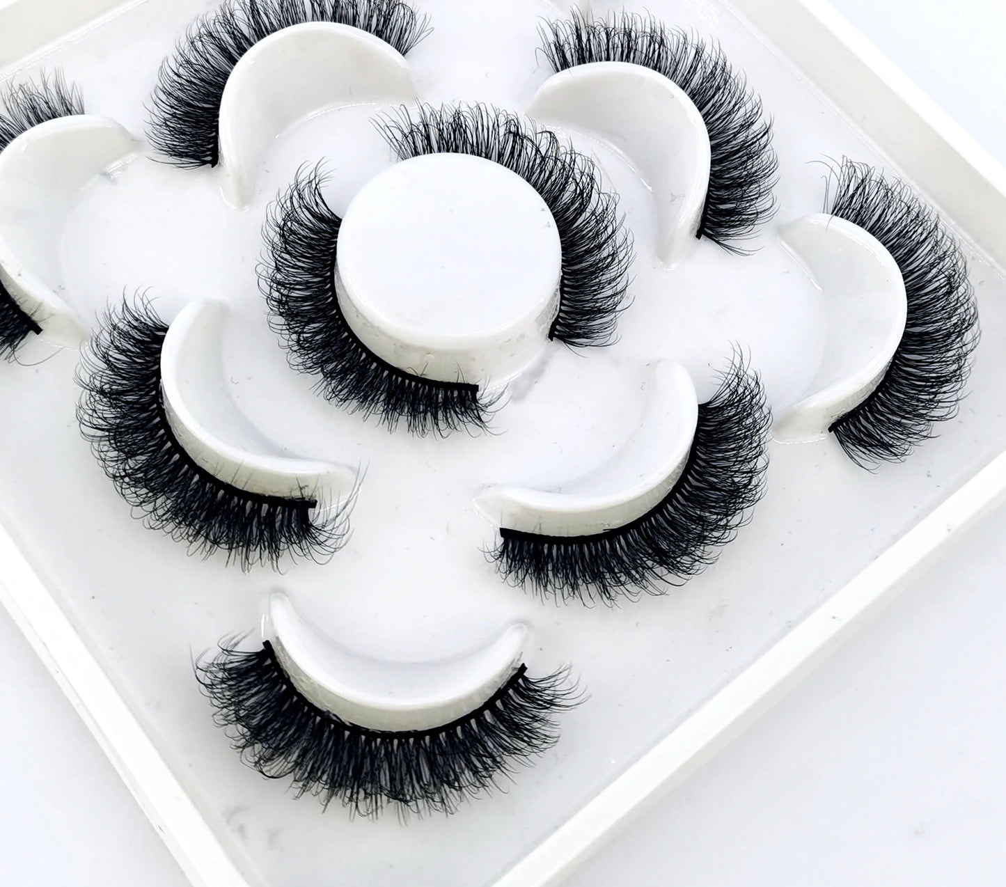 5 Pairs 25 mm 3d Mink Lashes Bulk Faux with Custom Box Wispy Natural Mink Lashes Pack Short Wholesales Natural
