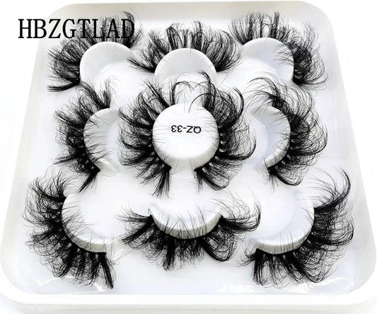 5 Pairs 25 mm 3d Mink Lashes Bulk Faux with Custom Box Wispy Natural Mink Lashes Pack Short Wholesales Natural